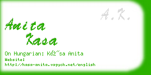 anita kasa business card